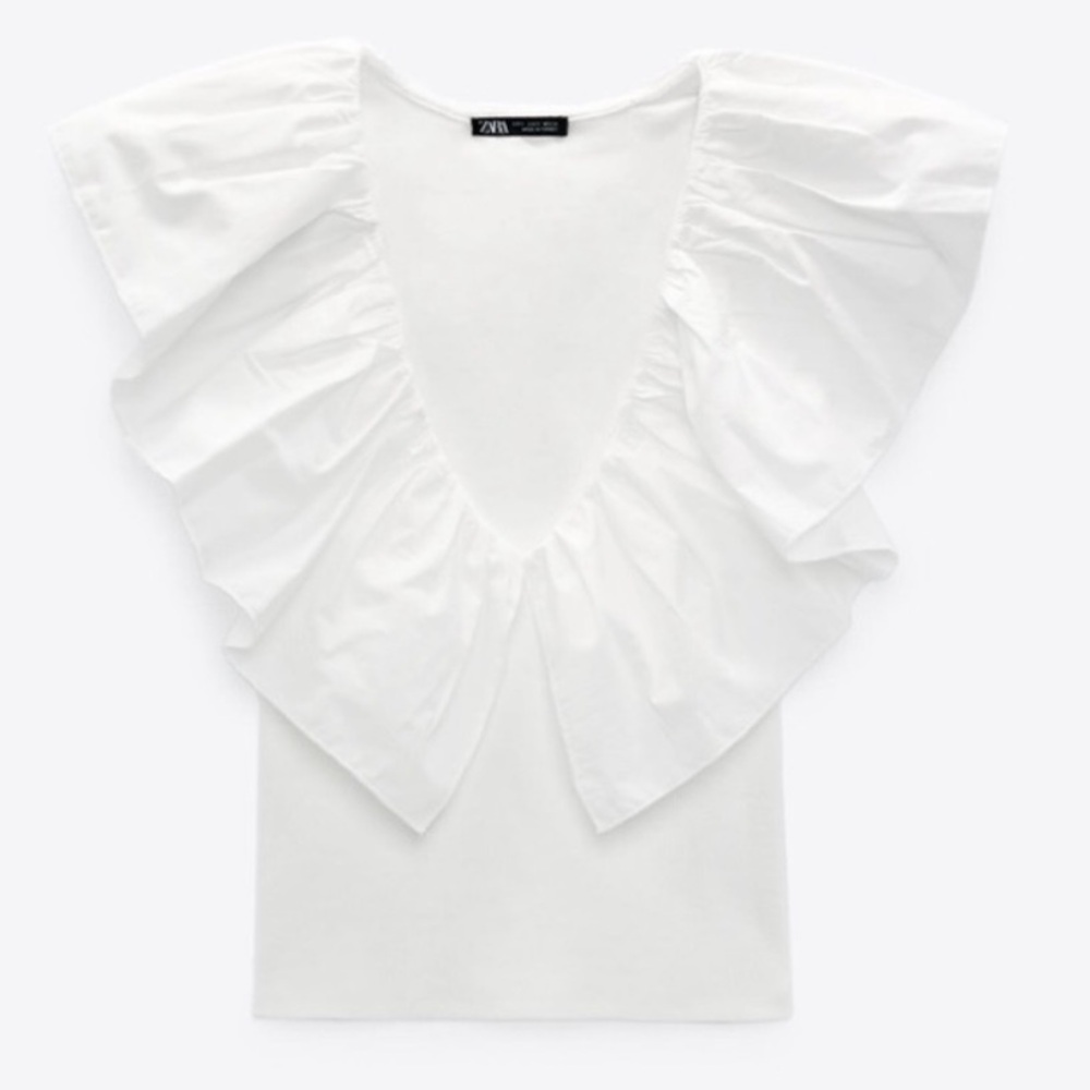 Zara Ruffle Collard top